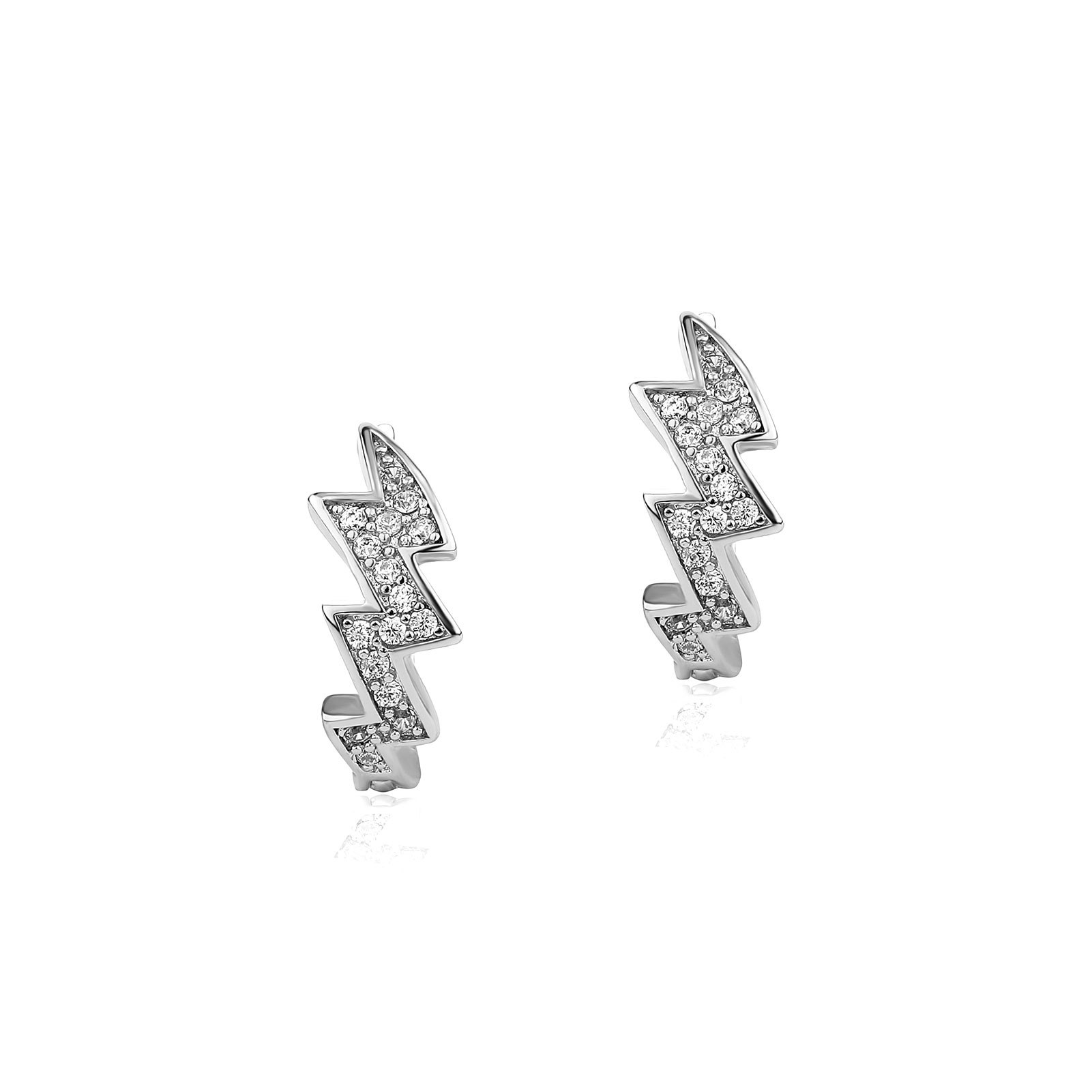 Iced Out Out Lightning Hoop Earrings Moissanite With Street Luxury Shine - Image 5