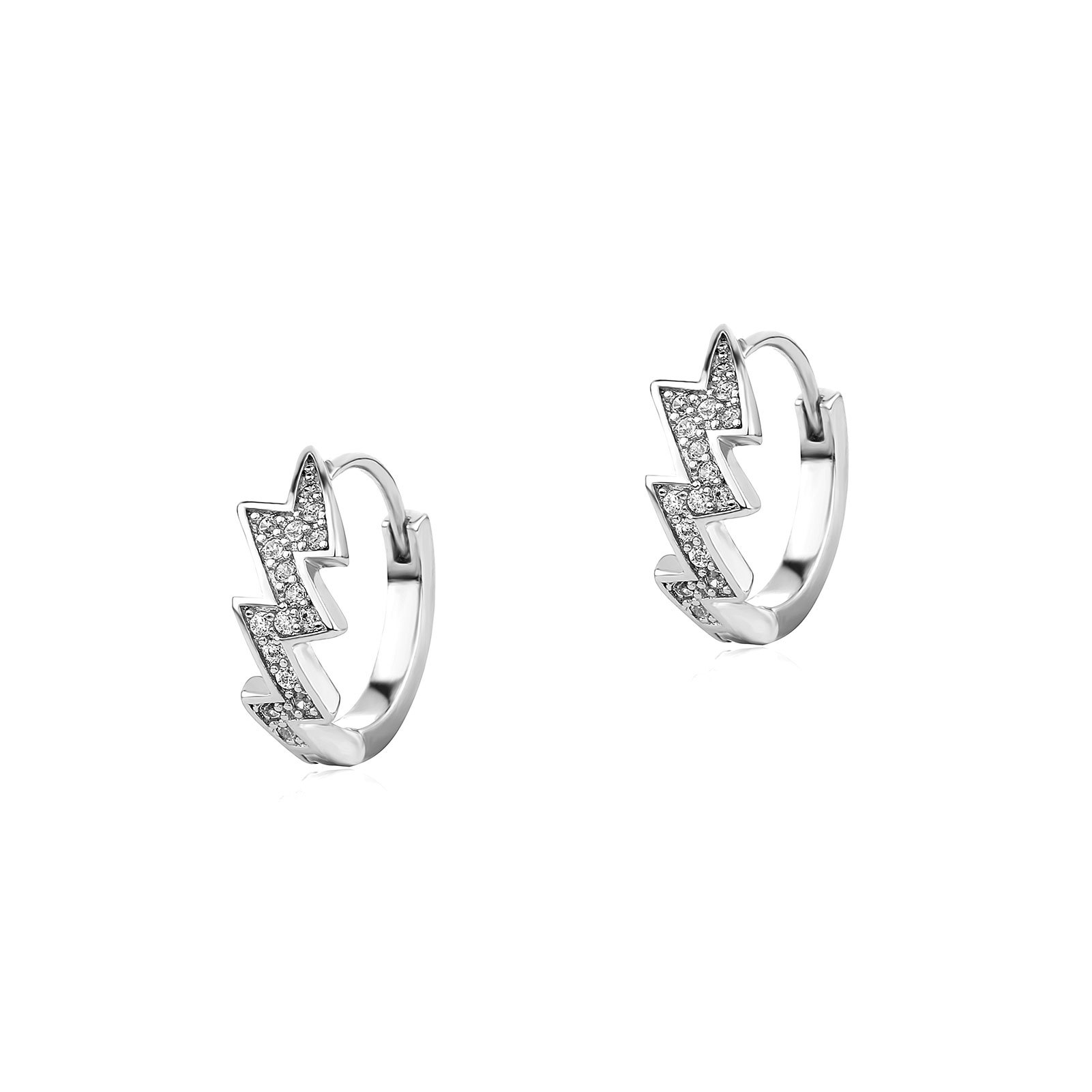 Iced Out Out Lightning Hoop Earrings Moissanite With Street Luxury Shine - Image 6
