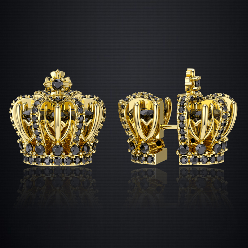 Split Crown Earrings In Gold Plated Built For Bold Statement Style