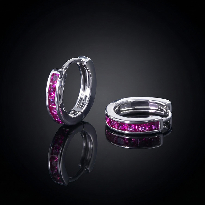 Multicolor Baguette Cut Hoop Earring Gold With Street Luxury Shine - Image 8