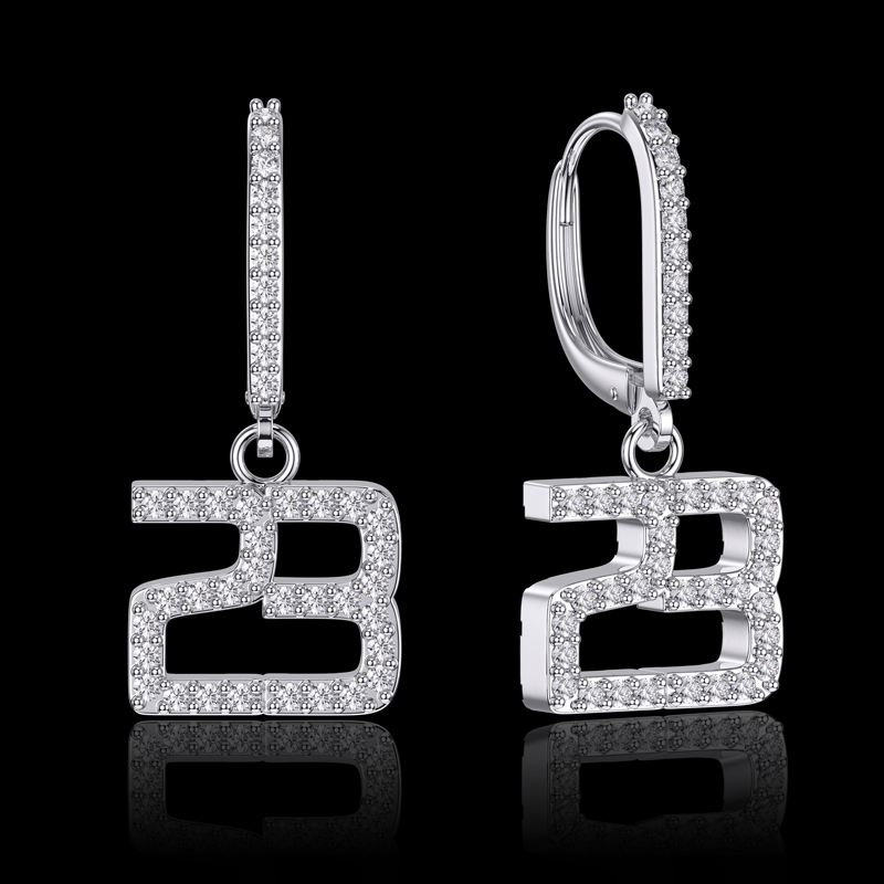 Iced Out Out Custom Numbers Earrings Gold With Street Luxury Shine - Image 5