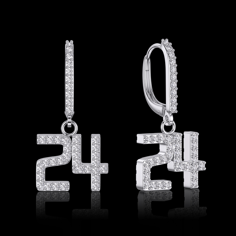 Iced Out Out Custom Numbers Earrings Gold With Street Luxury Shine