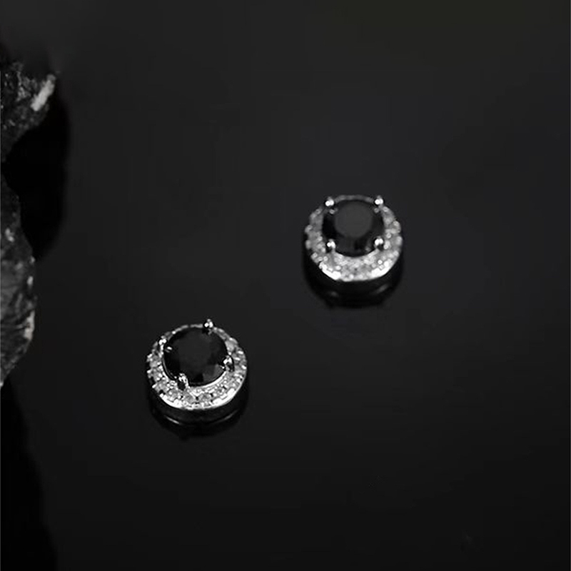 Black & White Diamonds Magnetic Earring Moissanite With Street Luxury Shine - Image 5