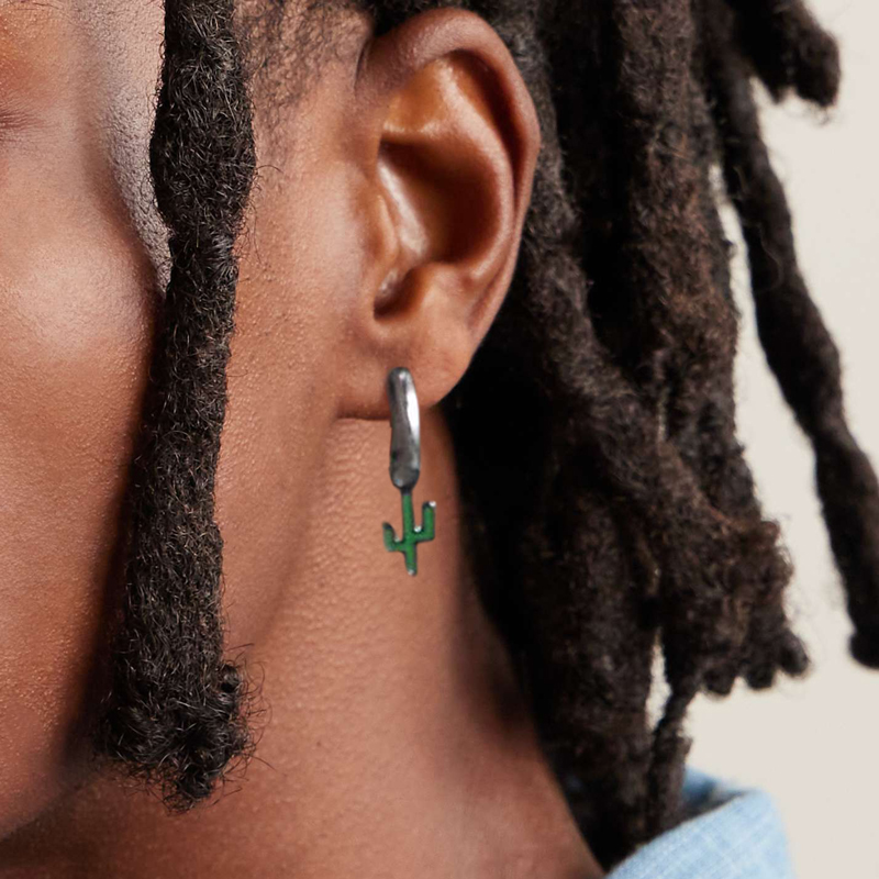 Enameled Cactus Dangle Earrings Bold Statement Style With Street Luxury - Image 4
