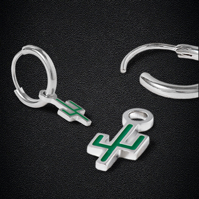 Enameled Cactus Dangle Earrings Bold Statement Style With Street Luxury - Image 5