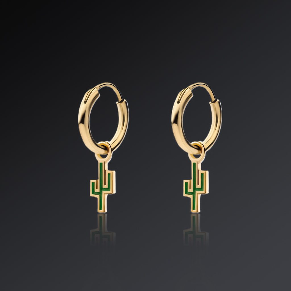 Enameled Cactus Dangle Earrings Bold Statement Style With Street Luxury