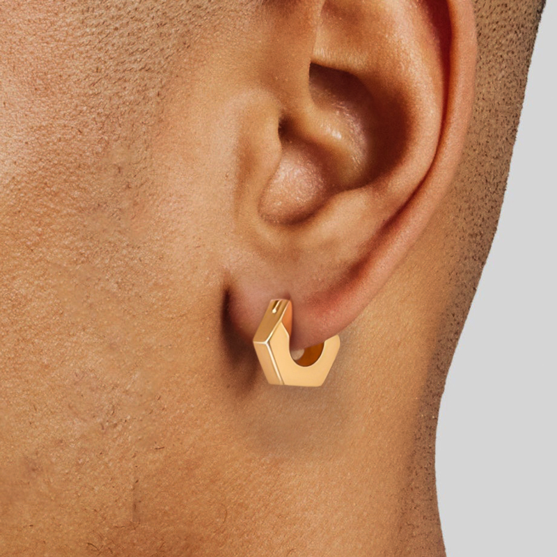 Hex Nut Hoop Earrings Bold Statement Style With Street Luxury - Image 3