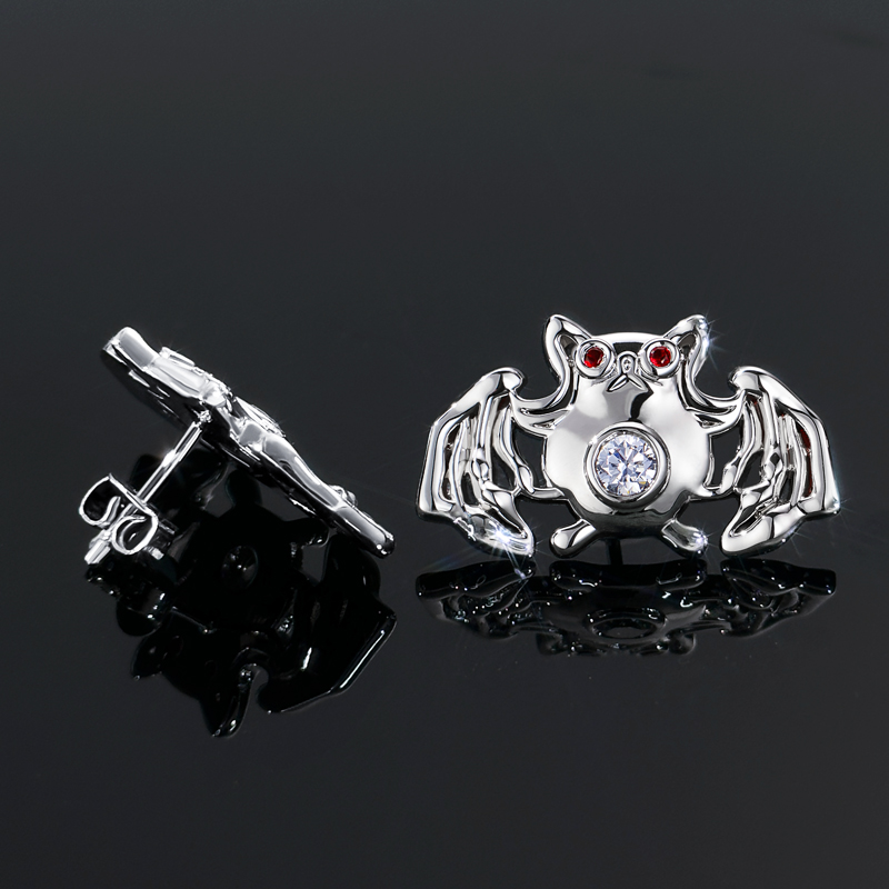 Bat Red Diamond Stud Earrings Iced Out Shine With Street Luxury - Image 4