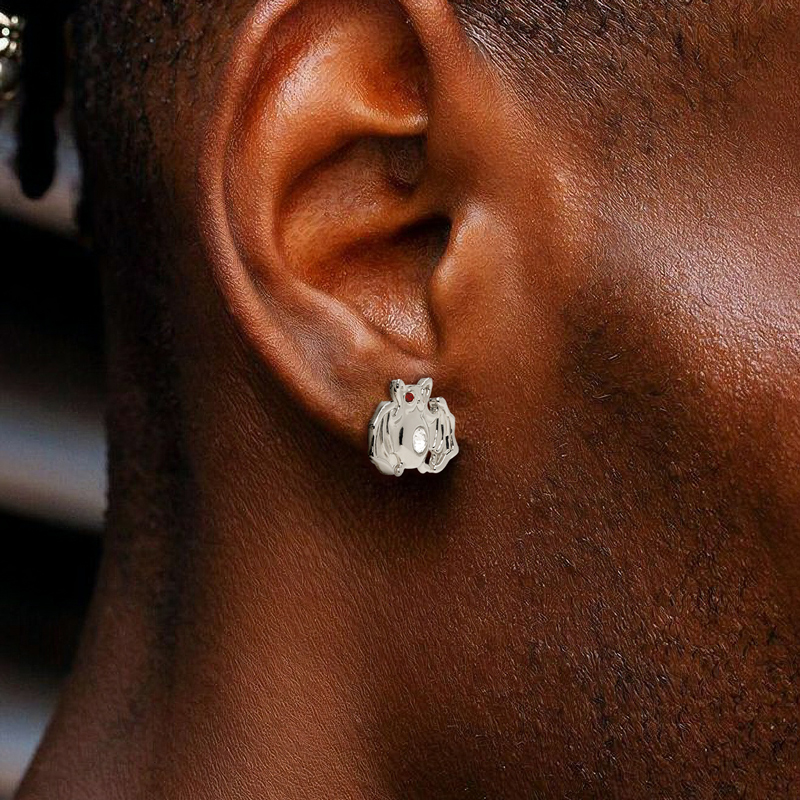 Bat Red Diamond Stud Earrings Iced Out Shine With Street Luxury - Image 5