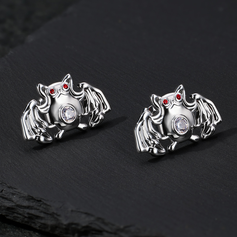 Bat Red Diamond Stud Earrings Iced Out Shine With Street Luxury - Image 6