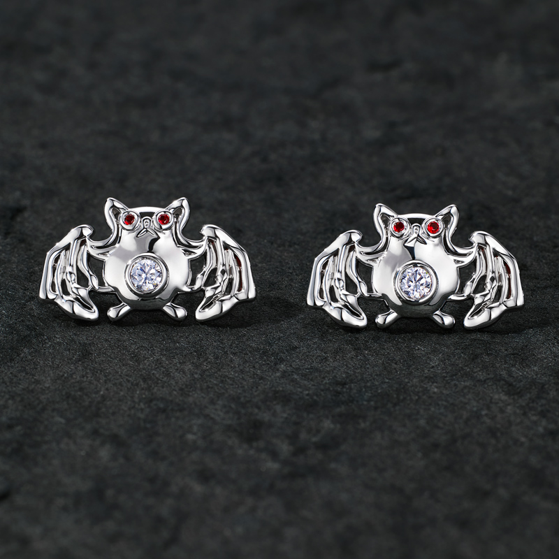 Bat Red Diamond Stud Earrings Iced Out Shine With Street Luxury