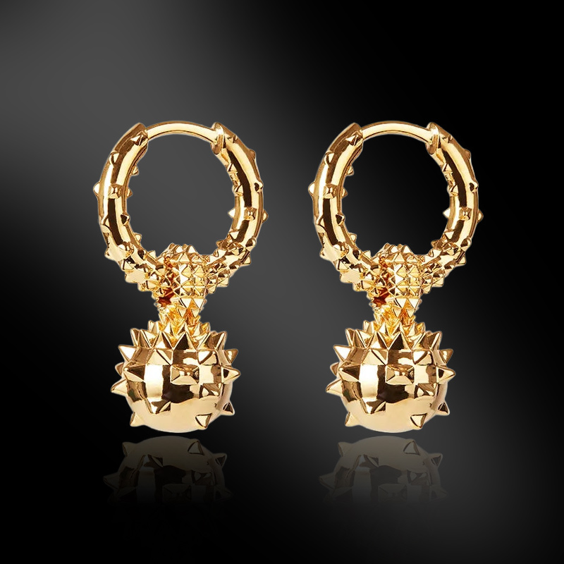 Prickly Ball Dangle Earrings Bold Statement Style With Street Luxury