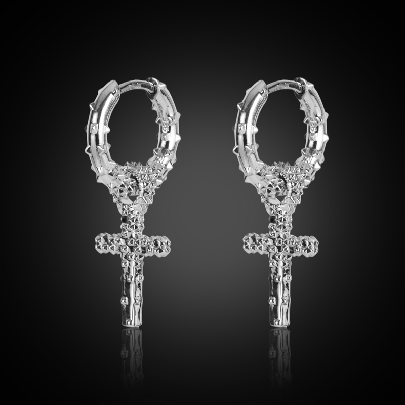 Spiked Cross Dangle Earrings Bold Statement Style With Street Luxury - Image 3