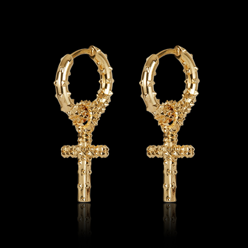 Spiked Cross Dangle Earrings Bold Statement Style With Street Luxury