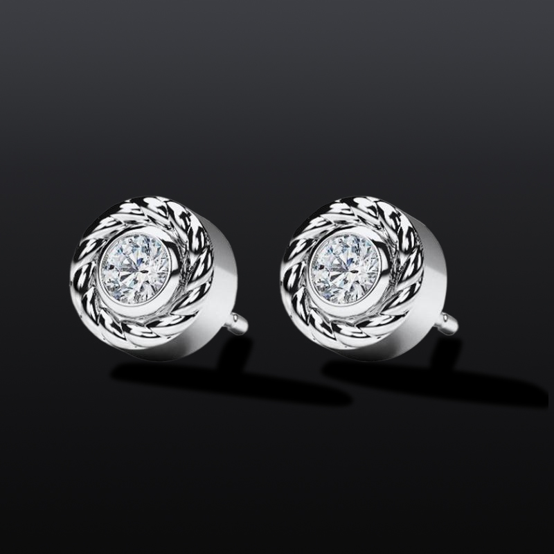 0.8ctw White Diamonds Stud Earrings Moissanite With Street Luxury Shine - Image 5