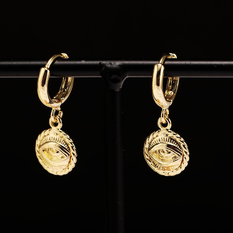 Evil Eye Amulet Dangle Earrings Bold Statement Style With Street Luxury - Image 3