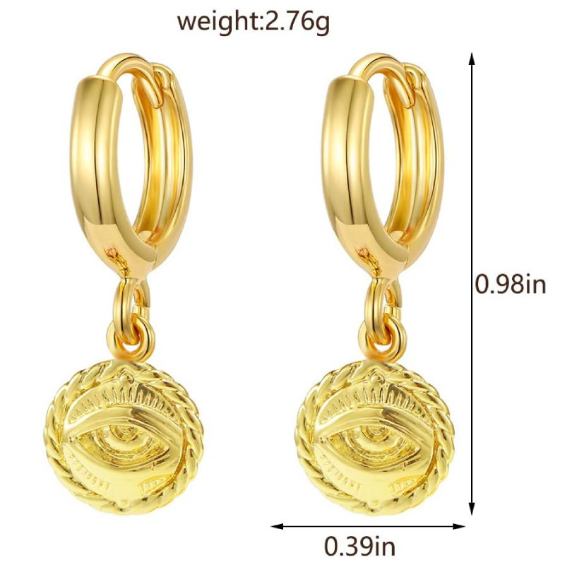 Evil Eye Amulet Dangle Earrings Bold Statement Style With Street Luxury - Image 5