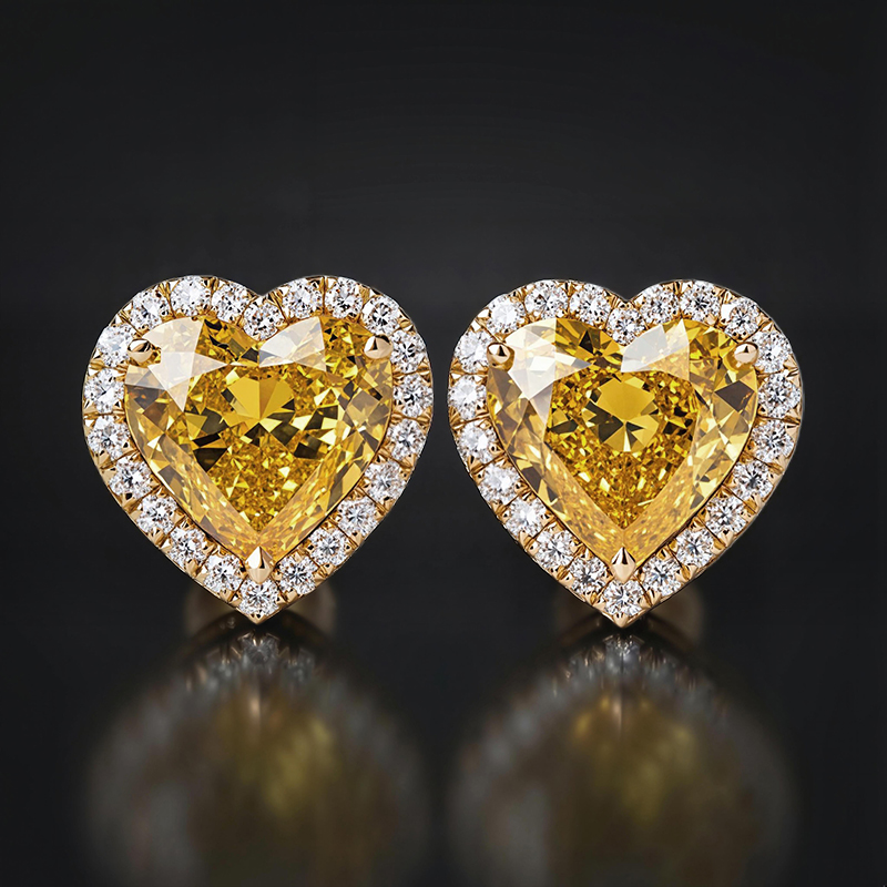 4ct Heart-shaped Halo Stud Earrings Iced Out Shine With Street Luxury - Image 3