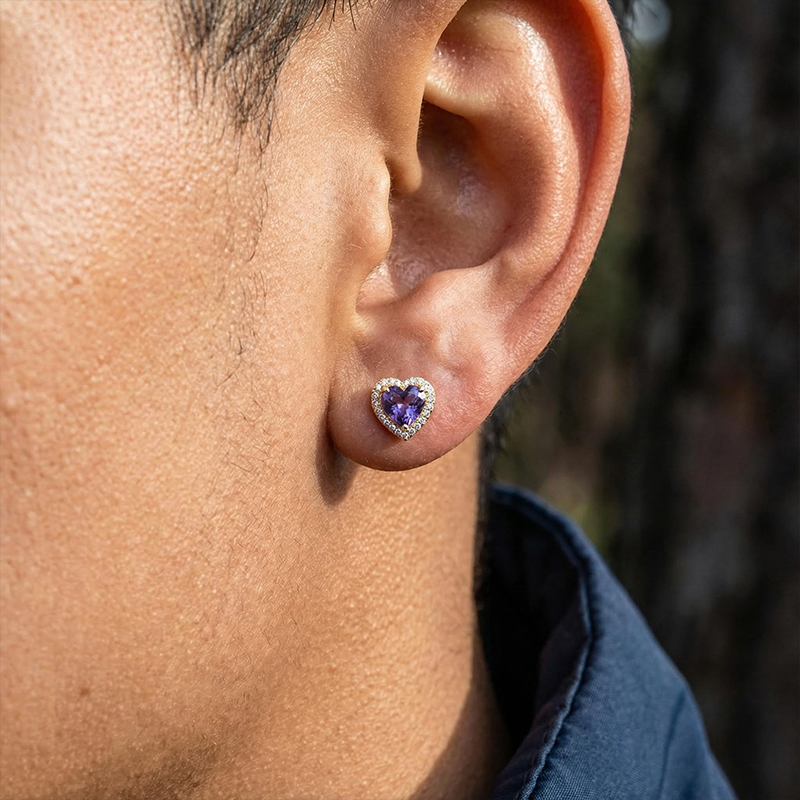 4ct Heart-shaped Halo Stud Earrings Iced Out Shine With Street Luxury - Image 4