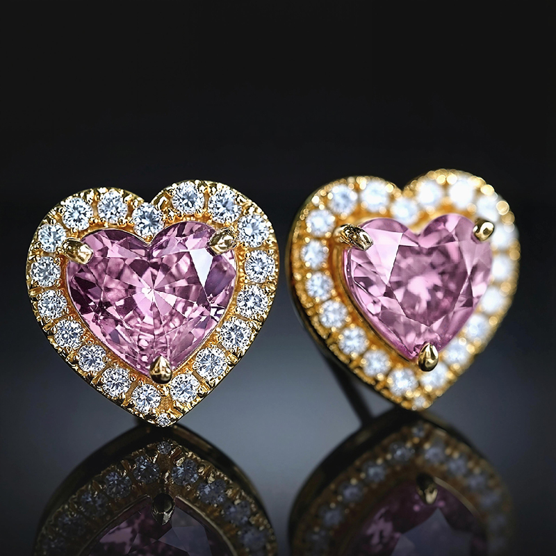 4ct Heart-shaped Halo Stud Earrings Iced Out Shine With Street Luxury - Image 5