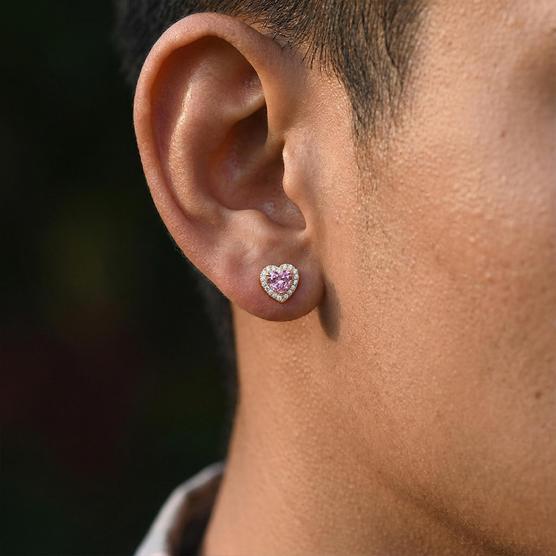 4ct Heart-shaped Halo Stud Earrings Iced Out Shine With Street Luxury - Image 6