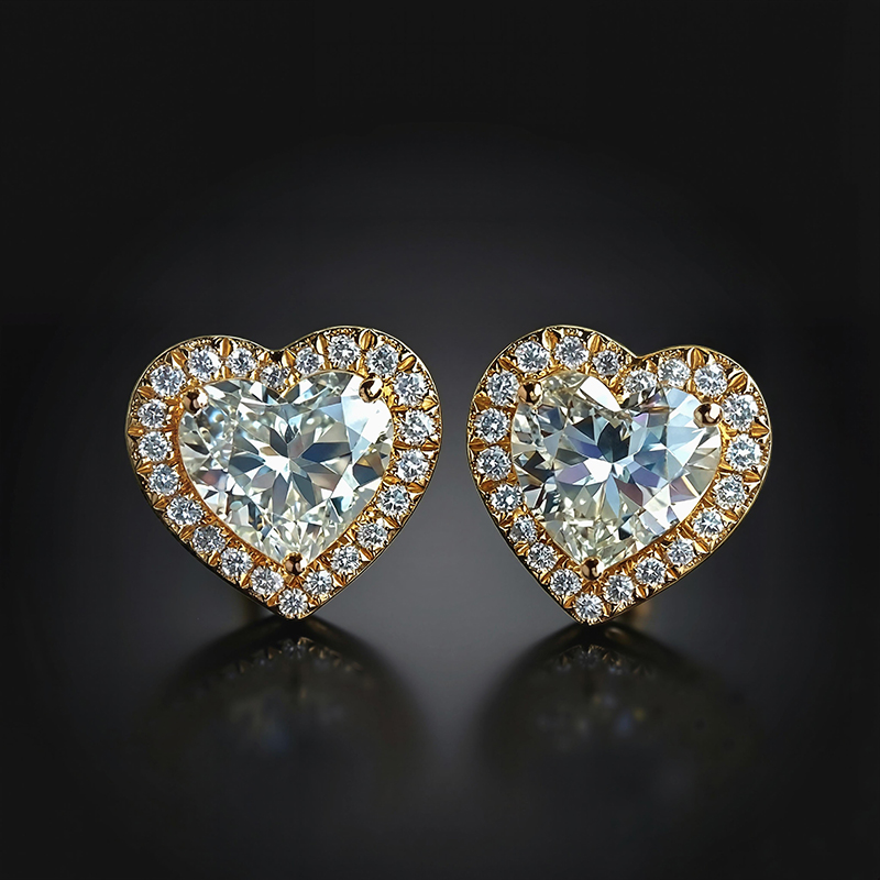 4ct Heart-shaped Halo Stud Earrings Iced Out Shine With Street Luxury - Image 7