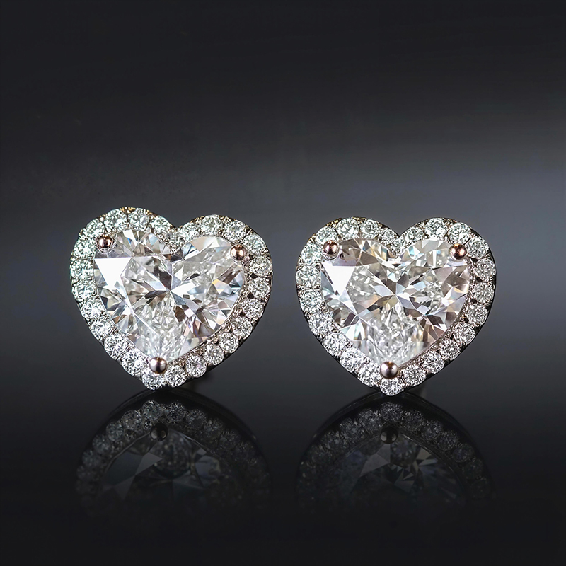 4ct Heart-shaped Halo Stud Earrings Iced Out Shine With Street Luxury - Image 8