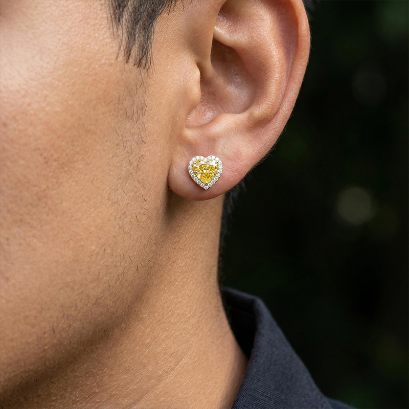 4ct Heart-shaped Halo Stud Earrings Iced Out Shine With Street Luxury - Image 14