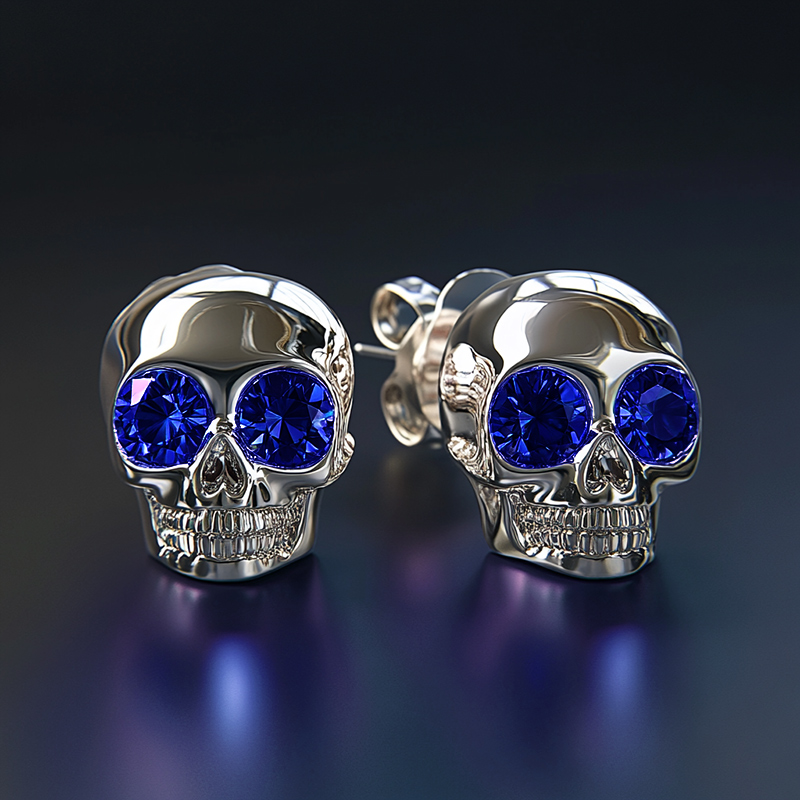 Diamond Skull Stud Earrings Iced Out Shine With Street Luxury - Image 4