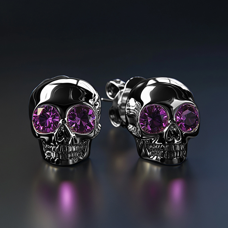 Diamond Skull Stud Earrings Iced Out Shine With Street Luxury - Image 6