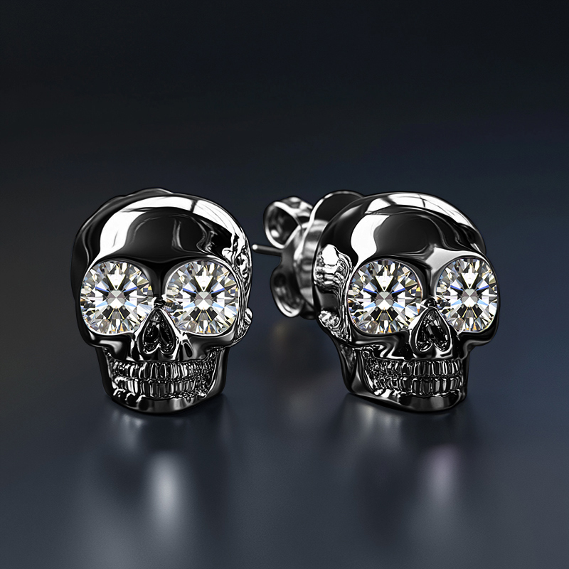 Diamond Skull Stud Earrings Iced Out Shine With Street Luxury - Image 7