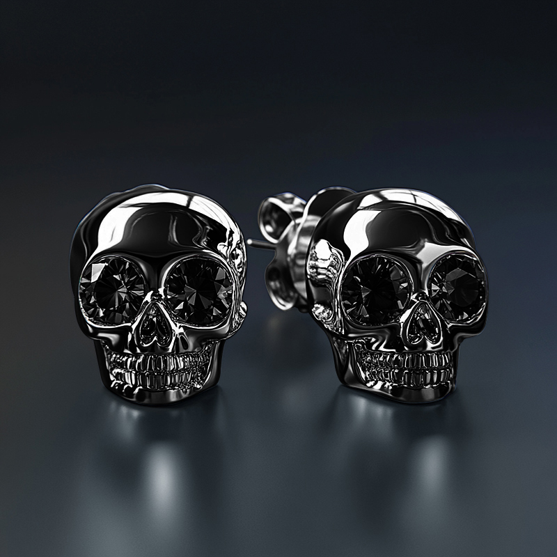 Diamond Skull Stud Earrings Iced Out Shine With Street Luxury - Image 8