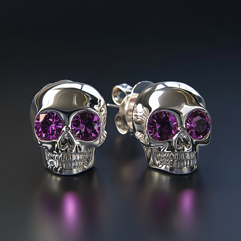 Diamond Skull Stud Earrings Iced Out Shine With Street Luxury - Image 9