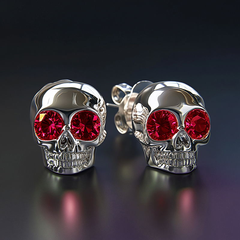 Diamond Skull Stud Earrings Iced Out Shine With Street Luxury - Image 10