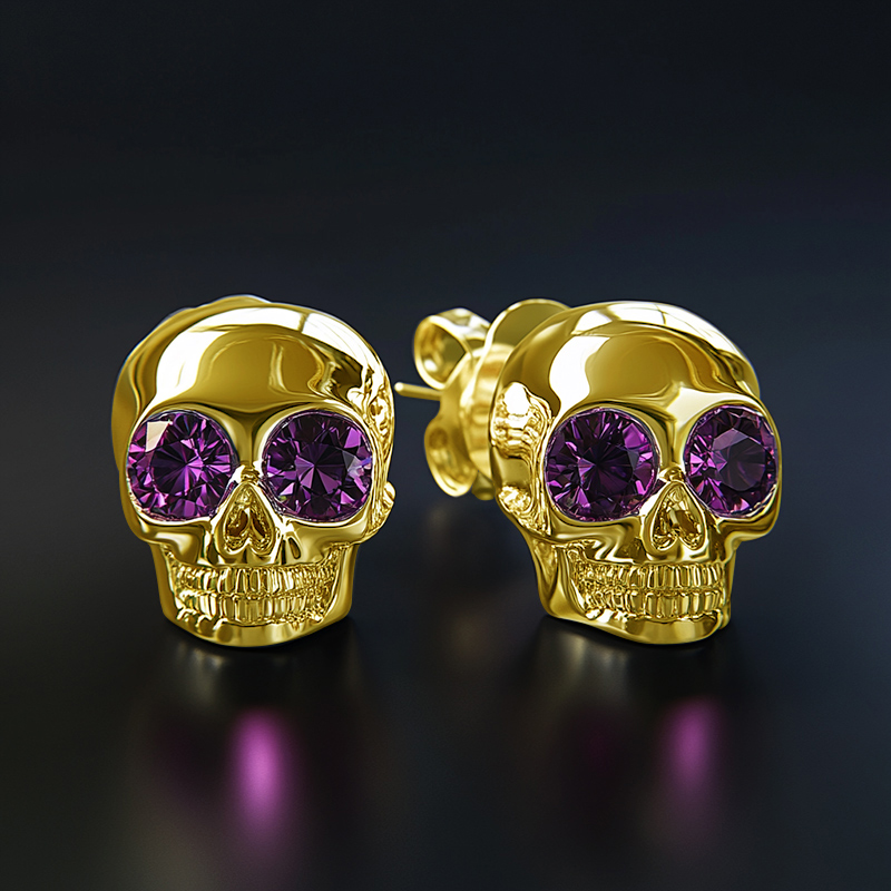 Diamond Skull Stud Earrings Iced Out Shine With Street Luxury - Image 14