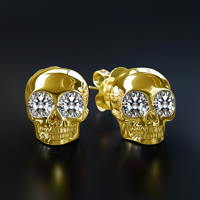 Diamond Skull Stud Earrings Iced Out Shine With Street Luxury - Image 15