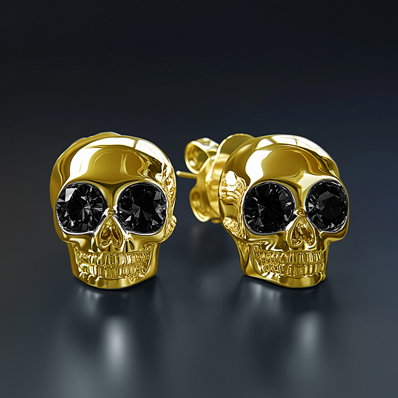 Diamond Skull Stud Earrings Iced Out Shine With Street Luxury - Image 16