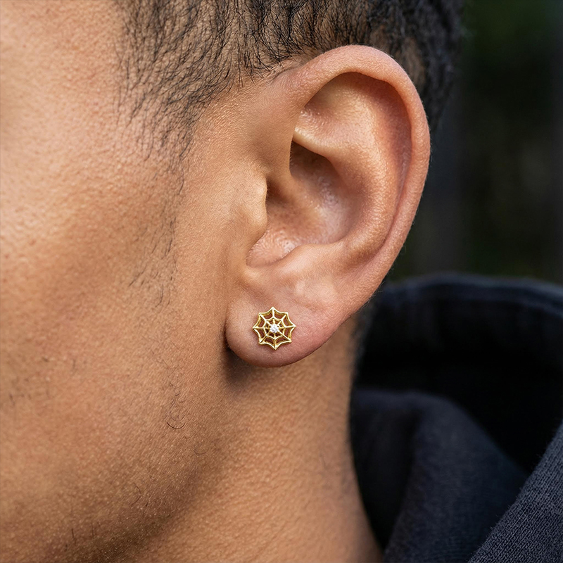 Spider Web Stud Earrings Bold Statement Style With Street Luxury - Image 4