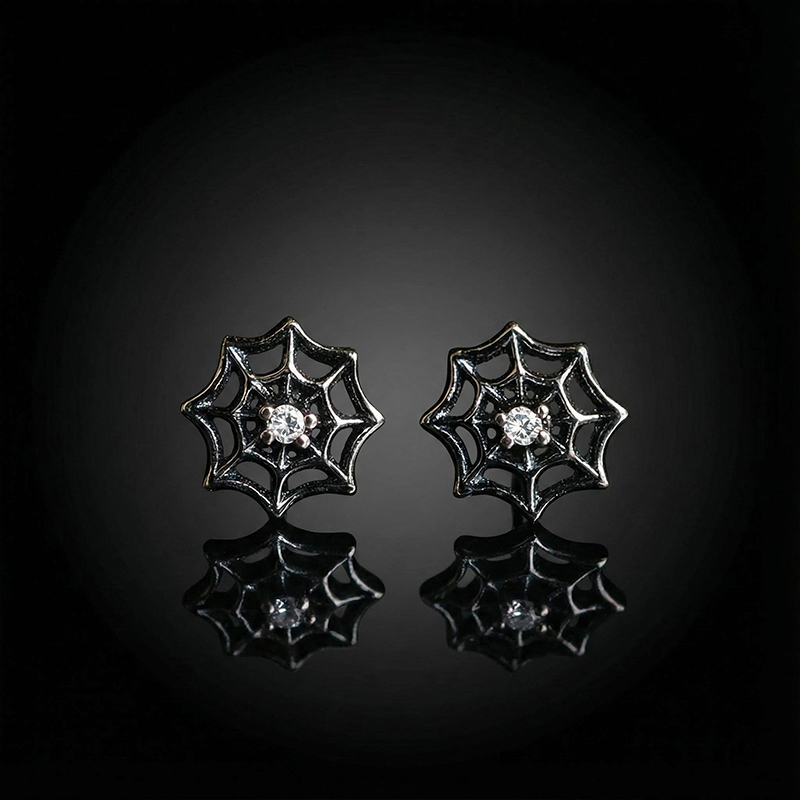 Spider Web Stud Earrings Bold Statement Style With Street Luxury - Image 6