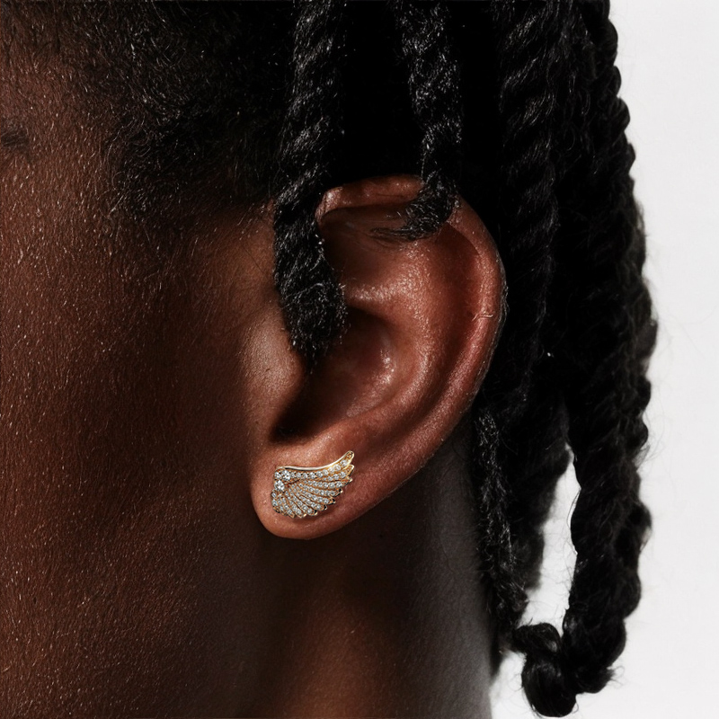 Iced Out Angle Wings Stud Earrings Moissanite With Street Luxury Shine - Image 5