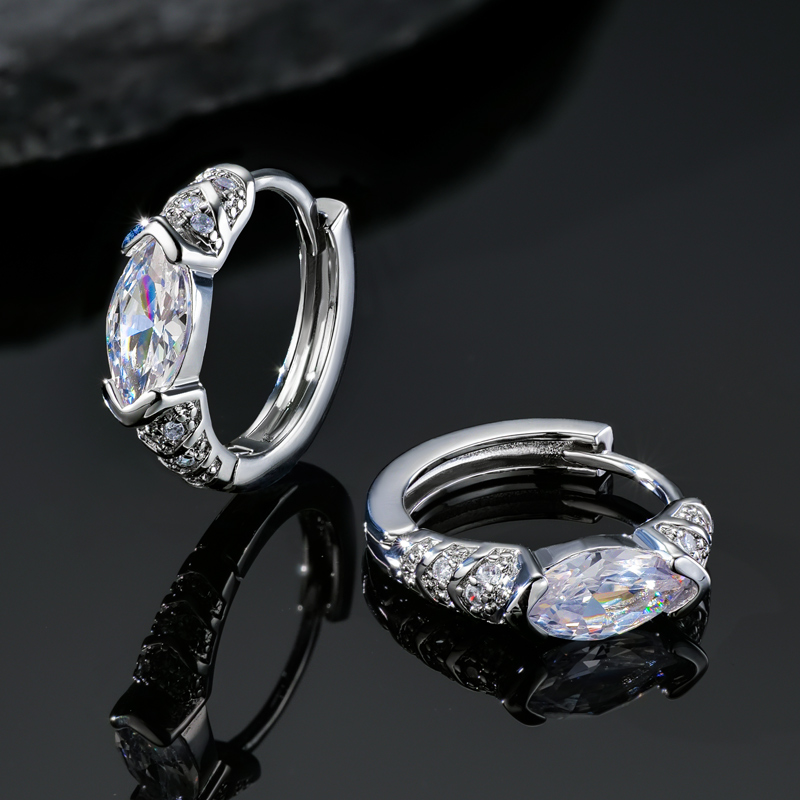 Iced Out Out 1ctw Marquise Cut Hoop Earrings Gold With Street Luxury Shine - Image 3