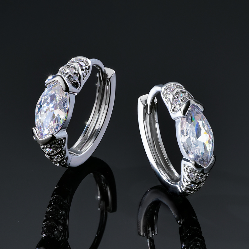 Iced Out Out 1ctw Marquise Cut Hoop Earrings Gold With Street Luxury Shine - Image 4