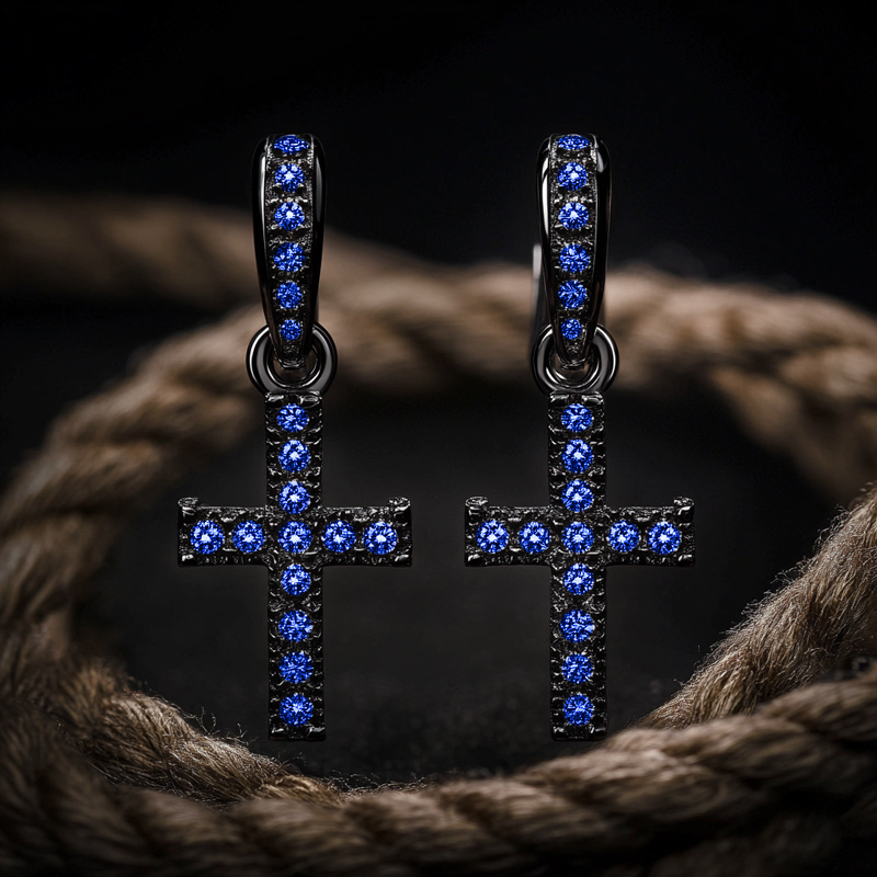 Diamond Cross Drop Earrings Iced Out Shine With Street Luxury - Image 4