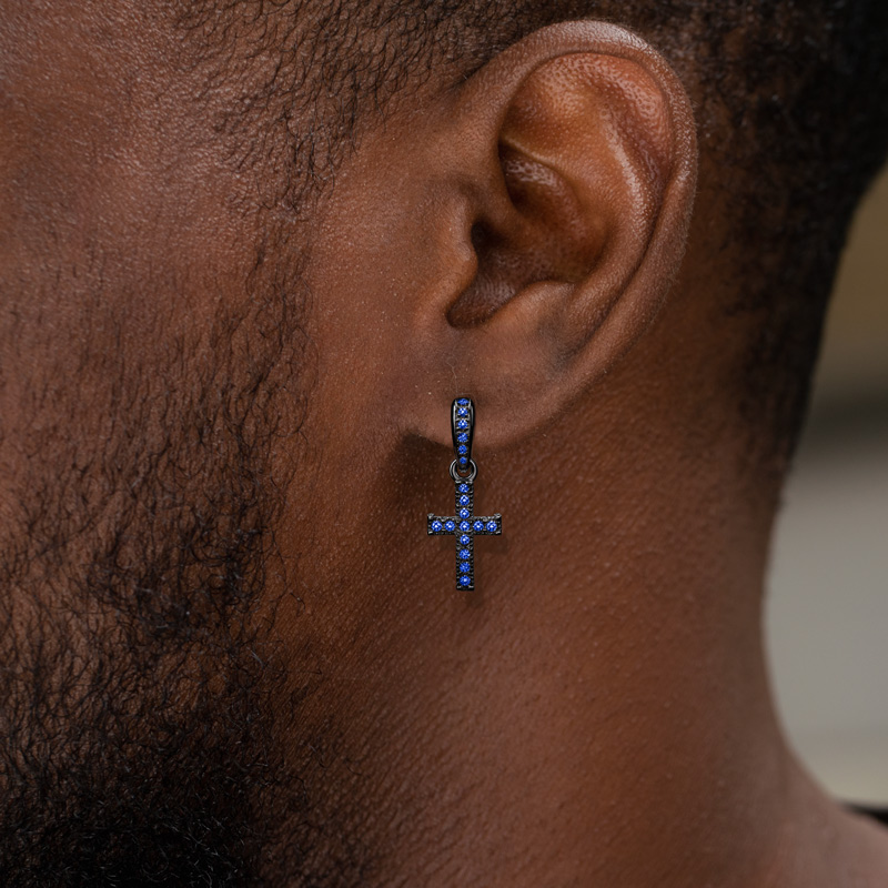 Diamond Cross Drop Earrings Iced Out Shine With Street Luxury - Image 6