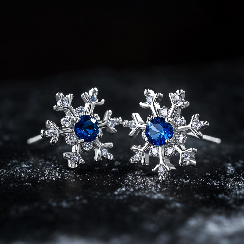 Iced Out Snowflake Stud Earrings Moissanite With Street Luxury Shine - Image 3