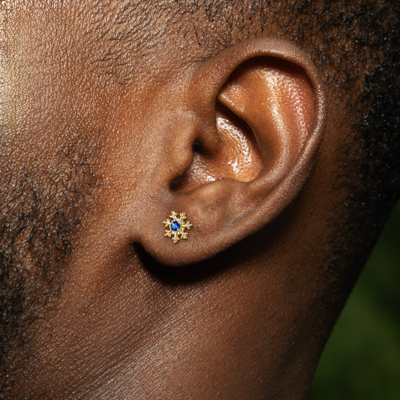 Iced Out Snowflake Stud Earrings Moissanite With Street Luxury Shine - Image 4