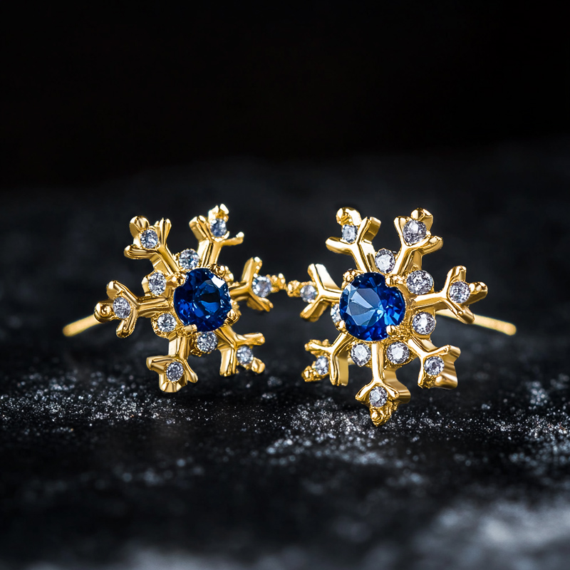 Iced Out Snowflake Stud Earrings Moissanite With Street Luxury Shine