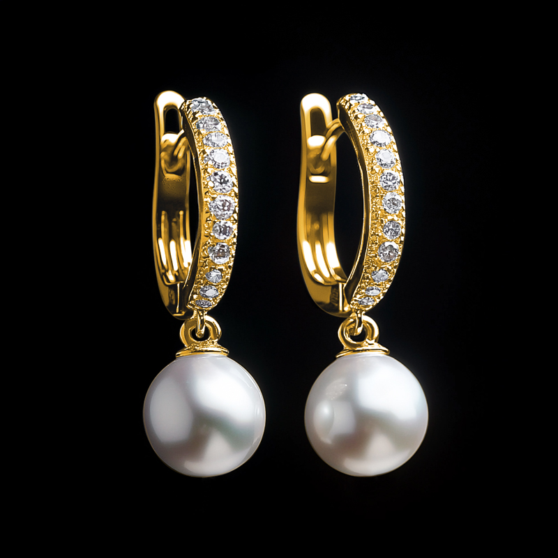 Men's Pearls Dangle Hoop Earrings Moissanite With Street Luxury Shine