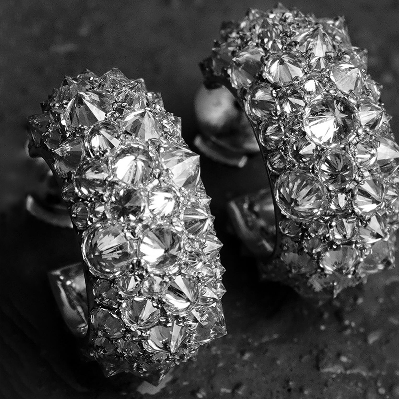 Iced Out Out Inverted Setting Earrings Moissanite With Street Luxury Shine - Image 3