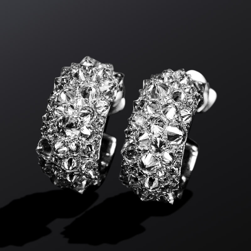 Iced Out Out Inverted Setting Earrings Moissanite With Street Luxury Shine